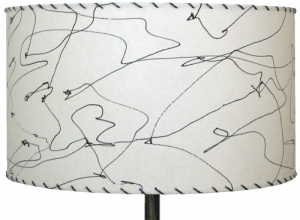photo of a midcentury/modern 18 inch drum lampshade