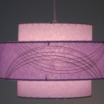 image of hanging lamp, in purple fiberglass