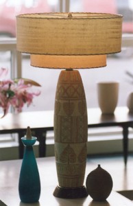 mid-century modern lamp and shade
