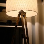 retro lampshade on vintage tripod lamp