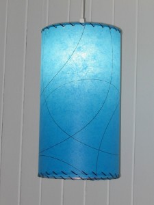 picture of small hanging blue lamp