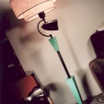 image of 1950s shade on vintage floor lamp