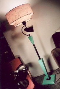 image of 1950s shade on vintage floor lamp