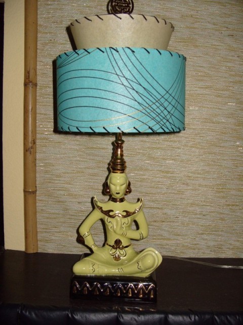 image of vintage orientallLamp and custom fiberglaass lampshade