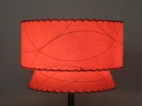 image of red midcentury fiberglass lampshade