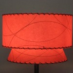image of red midcentury fiberglass lampshade