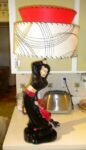 photo of vintage 50s lamp and fiberglass shade