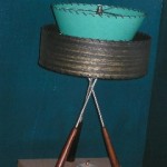 vintage lamp with tripod base
